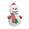 Festival Foldable LED Snowman Durable Metal Fabric Snowman Charm with LED Lights for Christmas Party Ambiances