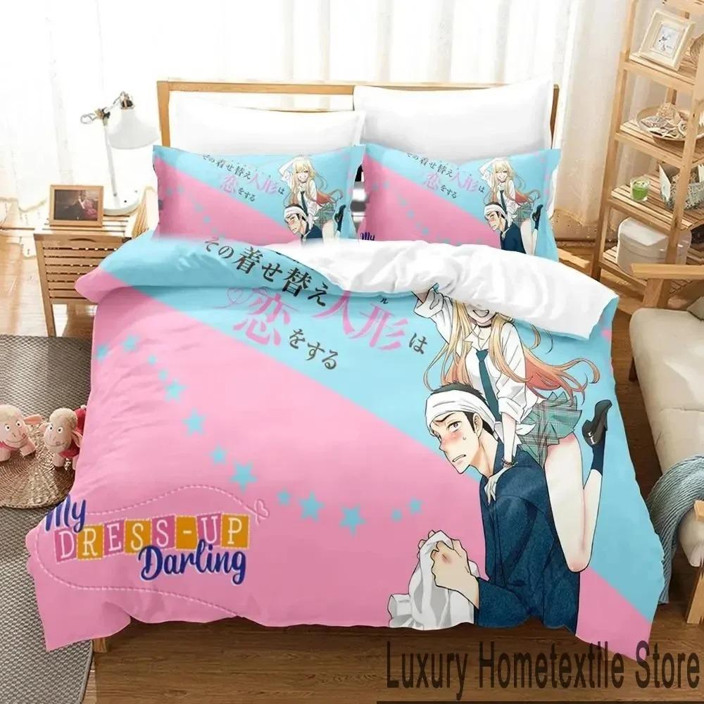 3D Print Anime My Dress Up Darling Bedding Set Duvet Cover Bed Set Quilt Cover Pillowcase Comforter King Queen Size Boys Adult
