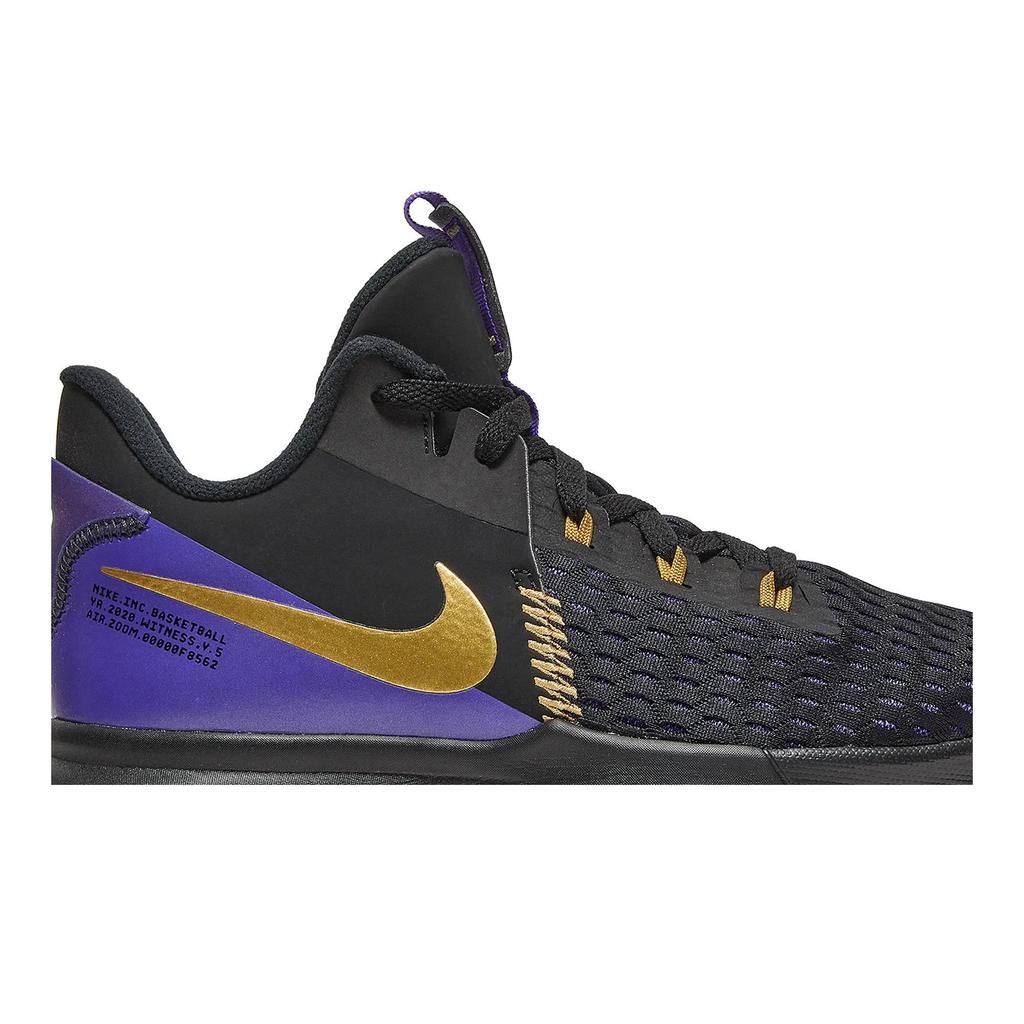 Nike LeBron Witness 5 EP 'Lakers' (Unisex) Black / Metallic Gold / Fierce Purple Basketball Shoes CQ9381 001