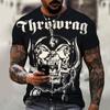 Plus Size 7XL Men's Sports Base Shirt Skull Print Men's T-shirt Short Sleeved Summer Fashion Outfit Shirt