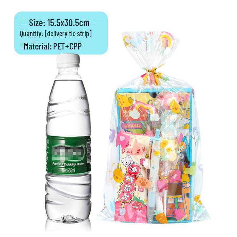 

Прозрачный вертикальный пакет для радужного попкорна и закусок из печенья