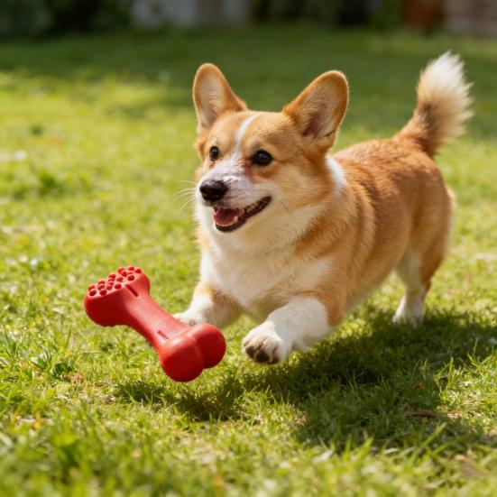 Squeaky PP Dog Chew Bone Bite-Resistant Teething Toy for Small Dogs Dog Dental Care Toy for Dental Health And Anxiety Relief