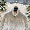 Autumn Winter Women Casual Turtleneck Zipper Twist Knitted Sweater Cardigans Tops Jacket Coat