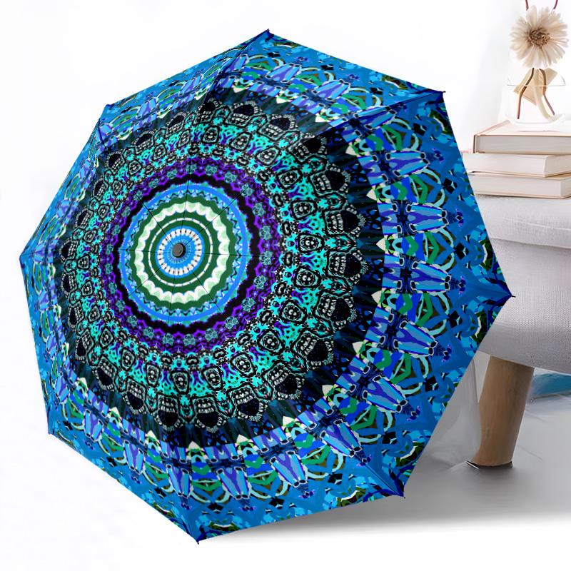Peaceful Paisley Flowers Outdoor Automatic Umbrella Compact 8-Rib Lightweight Durable Everyday Carry Umbrella Outdoor Accessory Stylish Gift Women