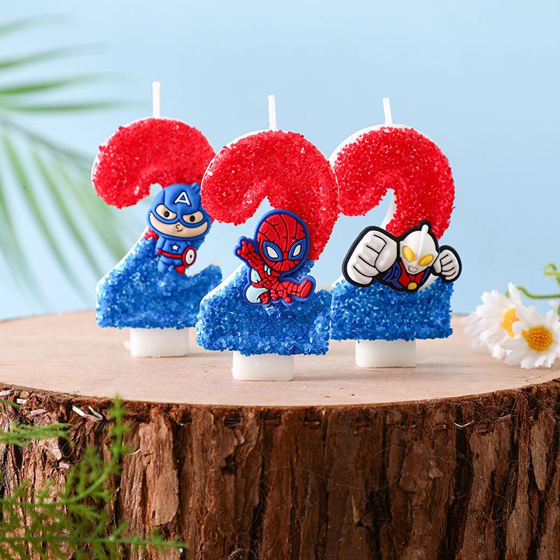 Creative Digital Birthday Candles with Cartoon Characters for Children's Cake Decoration
