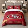 Custom Bedding Set San Francisco 49ers Pattern, Print Name Text 1 Duvet Cover Plus 2 Pillowcases Home Textile