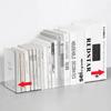2 Pcs L-Shaped Transparent Book Ends Fall-resistant Acrylic Book Ends Clear Acrylic Bookends for Shelves Organizer