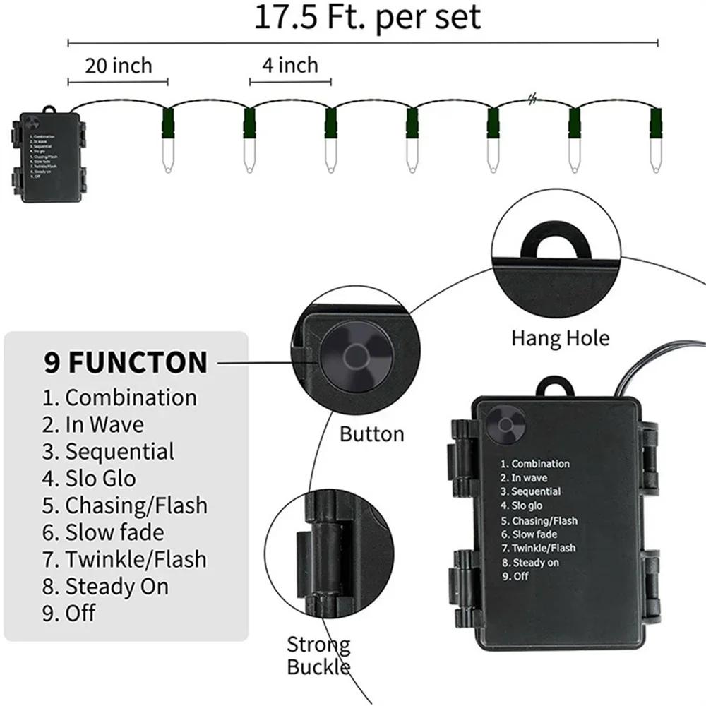 50/100 LED Outdoor String Lights Battery Operated Mini Christmas Fairy Lights Battery Operated 8 Modes for Party Wedding Decor