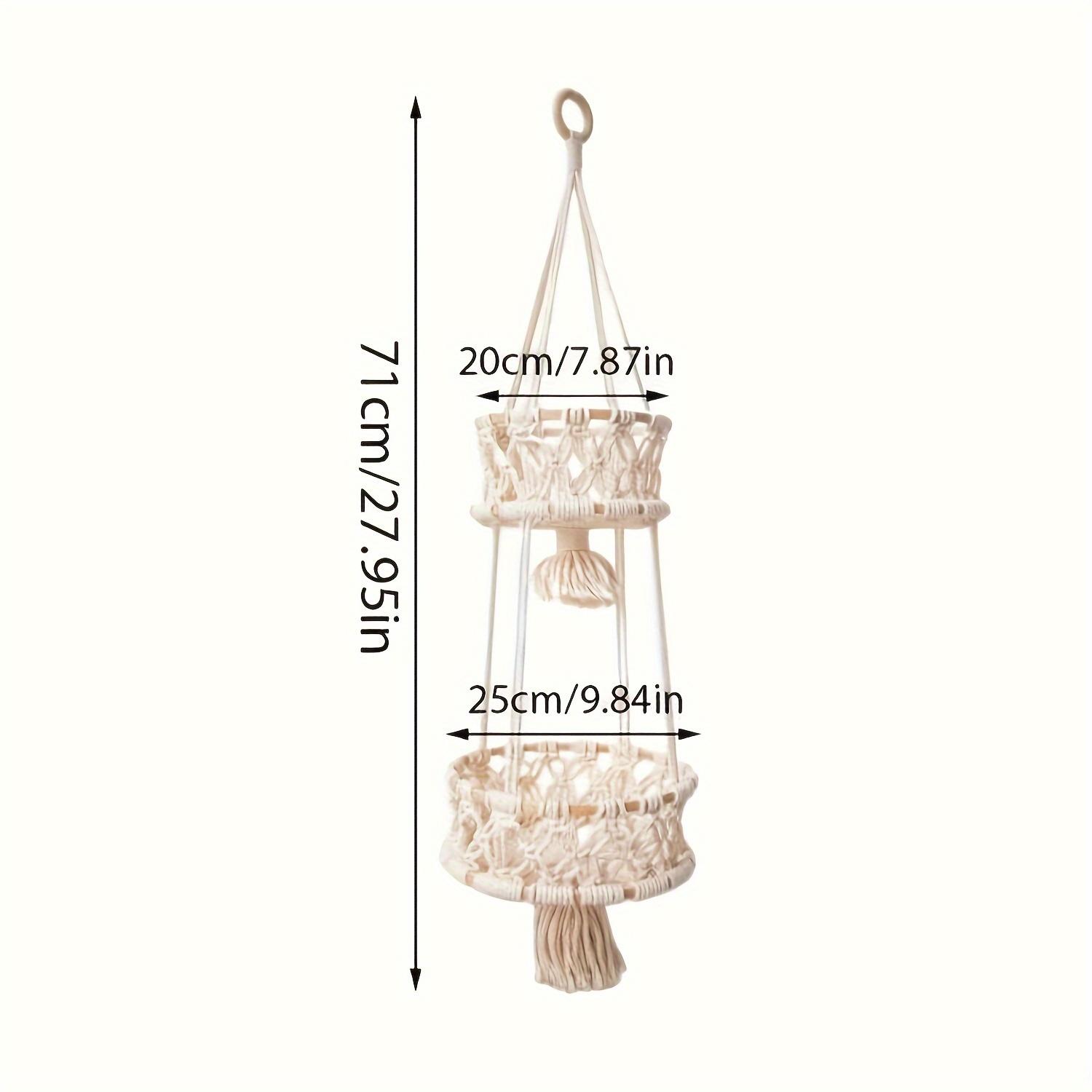 1 шт. Подвесная корзина, корзина для хранения из хлопковой веревки ручной работы, многофункциональная настенная корзина для хранения и организации кухни Two layer