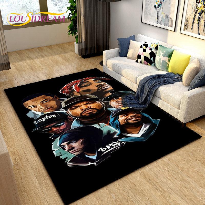 Legend Star Hip Hop Art Rapper Area Rug Large,Carpet Rug for Living Room Bedroom Sofa Doormat Decoration,Kids Non-slip Floor Mat