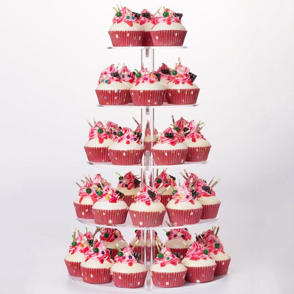Detachable Design Acrylic Cupcake Stand Clear Cake Serving Rack Wedding Party