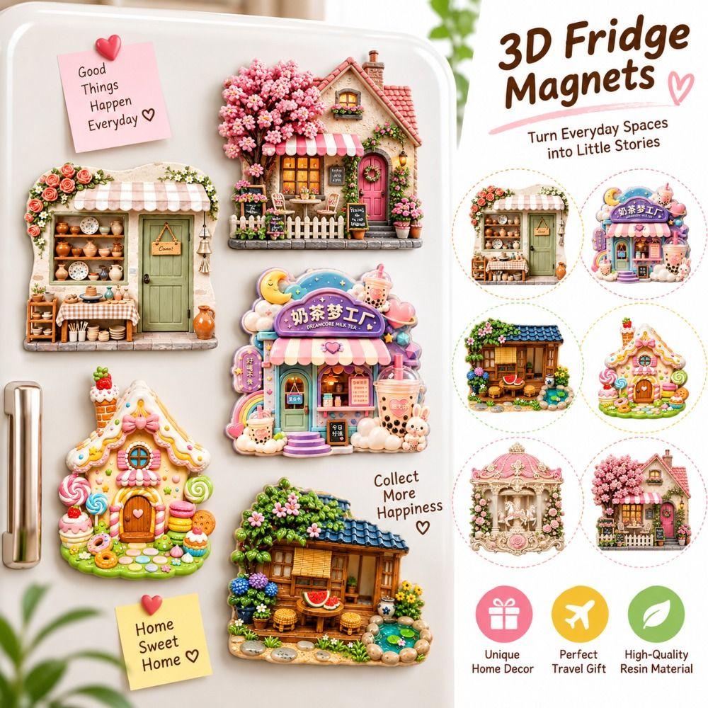 3D Relief Fridge Magnet Cartoon Pattern Decorative Fridge Magnet Refrigerator Magnet  Home Decor