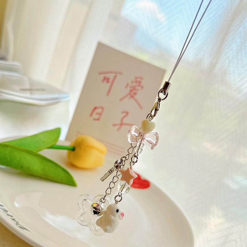 Cute Little Bunny Pendant Keychain Phone Chain Decoration Accessories Gifts Camera Chain Bag Pendant