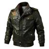 Chaqueta de Cuero para Motociclista con Forro de Terciopelo Otoño/Invierno 2026 para Hombre - Estilo Béisbol Bordado Juvenil de Moda
