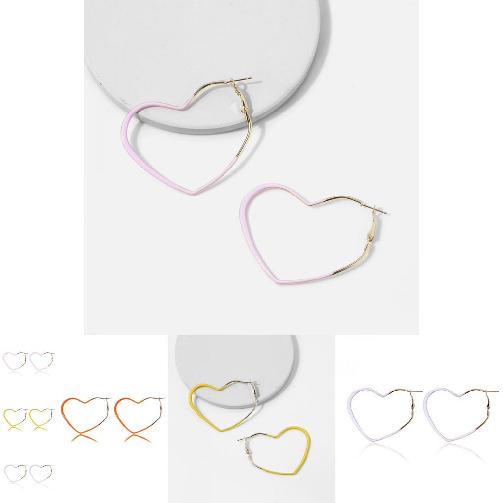 Fashionable Heart-shaped Earrings Geometric Alloy Chic Jewelry For Weddings Birthdays And More