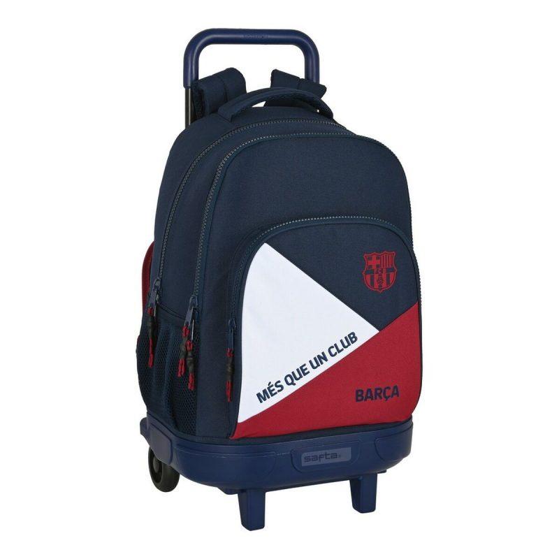 FC. Barcelona-School Backpack with FC Wheels. Barcelona Corporate Blue Garnet (33x45x22cm)