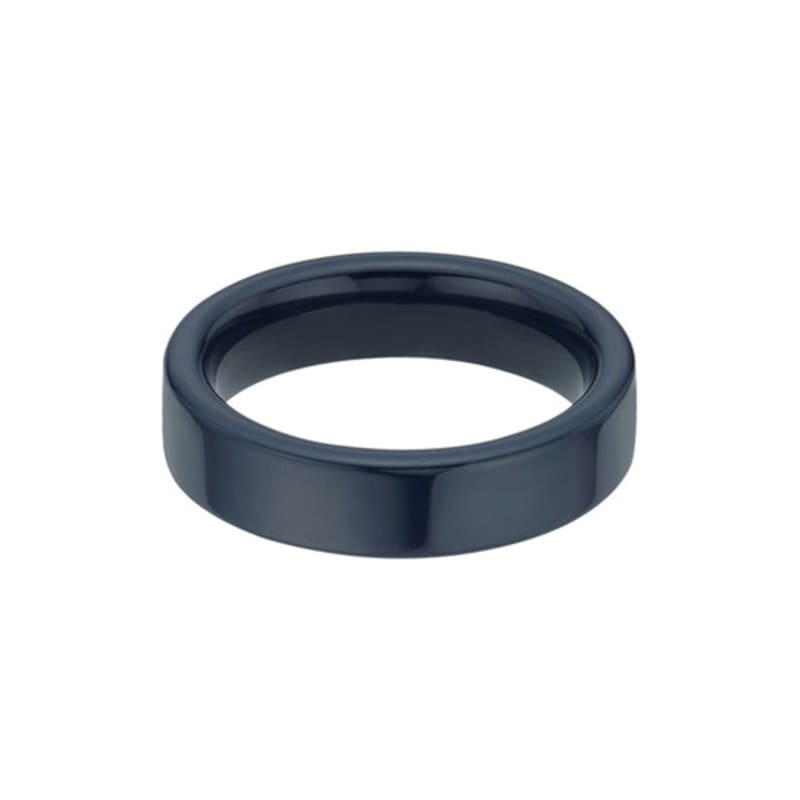 BE/GINS La Ligne Navy Ceramic Band Ring