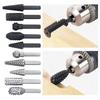 5/10Pcs Durable 6mm Shank Rotary Burr Set Steel Black Grey Wood Rasp File Grinding Head Drill Bits Polishing