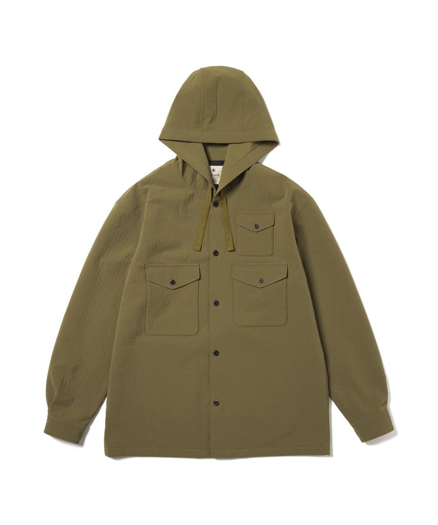Snow Peak Easy Cloth Hooded Shirt Long and Size S SH-25AU006, Sleeve, Men's Women's, Olive,