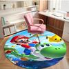 Super Mario Print Round Rug, Washable Floor Carpet, For Entryway Dorm Laundry Room Office Study, Home Decor Birthday Christmas Gift
