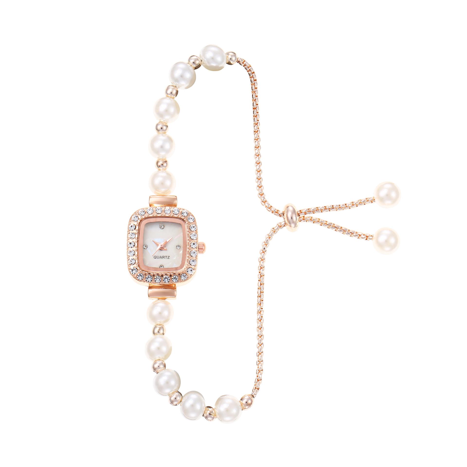 

Новые Модные Женские Часы Имитация Жемчуга Бриллиант Квадратные Женские Часы Школьницы Браслет Часы Ювелирные Изделия Подарок Reloj Mujer