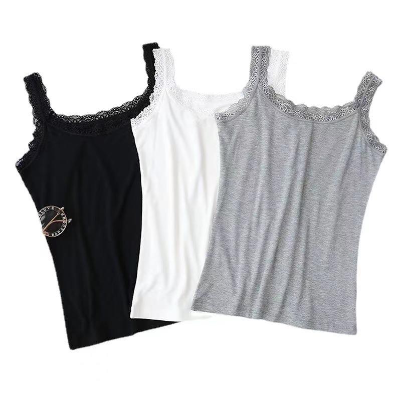 Summer Top Women Sleeveless Lace Tank Top Sexy Women's T-shirt Vest Tank Tops Female Vest Tops White Black Underwear Women