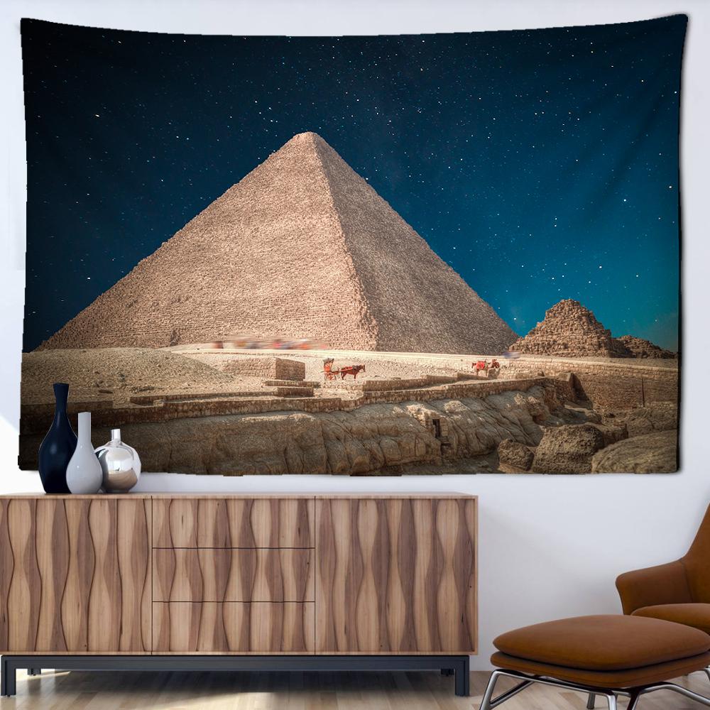 Heilige Pyramide Wandteppich Ägypten Reise Stern Kunst Wandteppich Wandbehang Wohnzimmer Wandteppich Familien Schlafsaal Heimdekoration