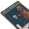 Retro Bear Drinking Beer Metal Wall Sign Toilet Decor Vintage Tin Plaque