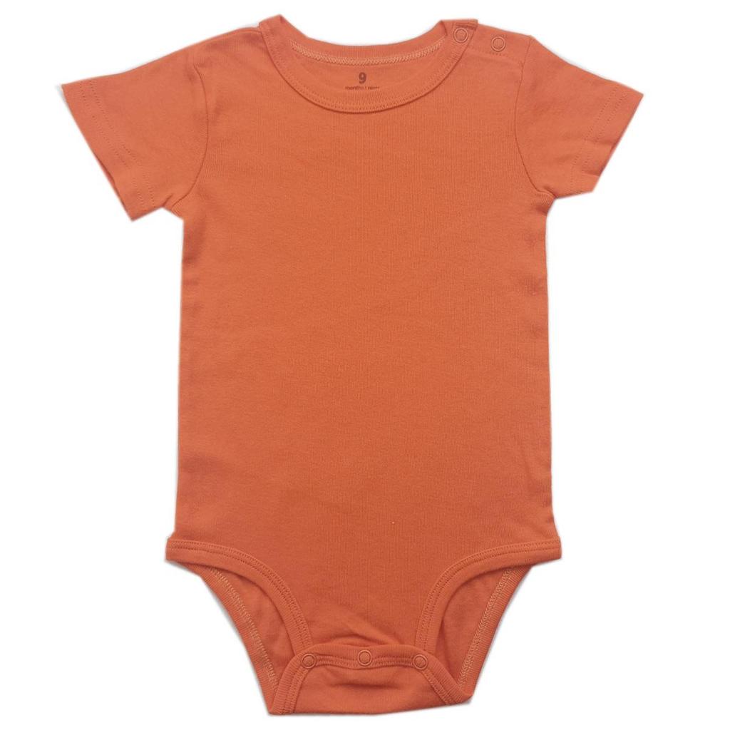 Baby Shoulder Snap Ribbed Cotton Bodysuit - Short Sleeve One-Piece Romper for Boys & Toddlers
