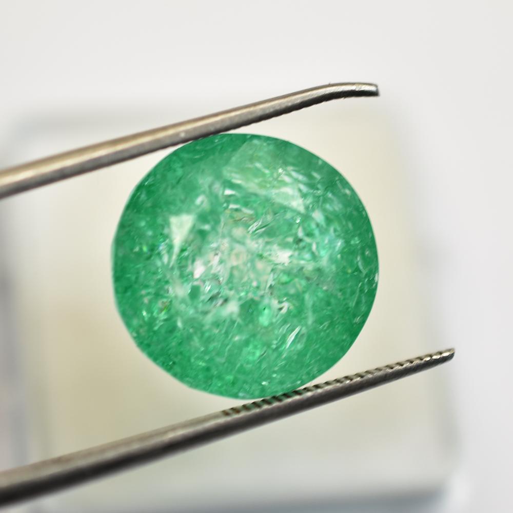 Natural Green Emerald Loose Gemstone Colombian 21 Ct Round Shape for Jewelry Making and Crafts