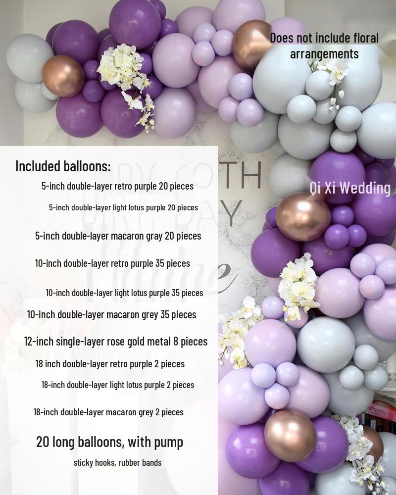 Purple Balloon Decorations for Birthdays, Shop Openings, Banquets, and Celebrations