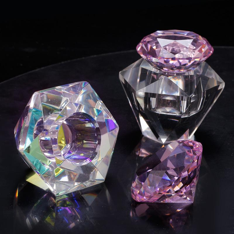 1 szt. Akrylowy płyn do naczyń tęczowy przezroczysty szklany kubek z pokrywką miseczka do pudru akrylowego zestaw narzędzi do zdobienia paznokci