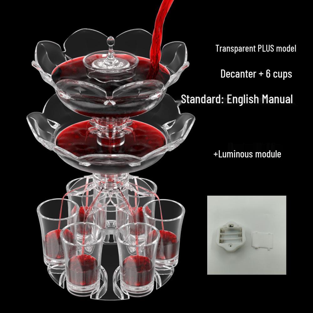 Set Decanter Lotus di Terza Generazione con Sei Bicchieri - Strumento per la Preparazione di Cocktail