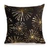 Modern Geometric Gold Bronzing Plants Leaves Cushion Cover Super Quality Polyester Pillow Cover Decorative Pillow for Sofa Chair