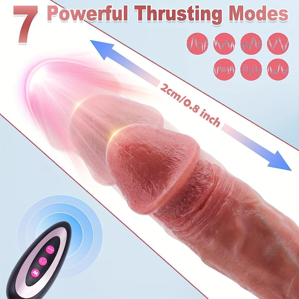 Dildo cu vibrație realistă de 8,5 inci Stimulator punct G cu încălzire, silicon moale, control de la distanță și stimulare a clitorisului pentru femei Jucării sexuale pentru adulți