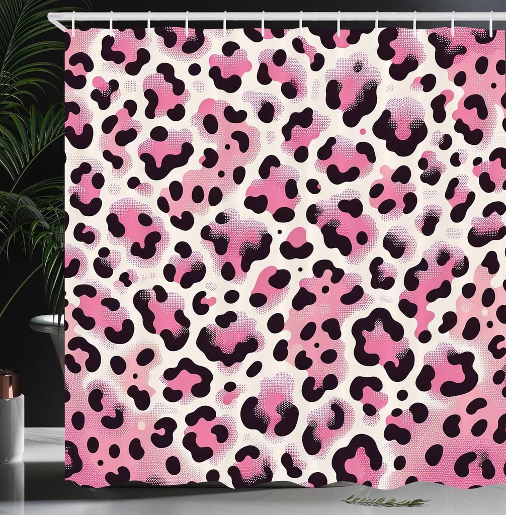 Colorful Shower Curtain, Oriental Boho Flourishing Mandala Flower and Aquarelle Look Hues Print, Cloth Fabric Bathroom Decor Set