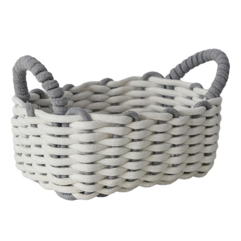 

Stylish Braided Storage Baskets Cotton Rope Handwoven Storage Case for Home Organization Small Decorative Daily Use S