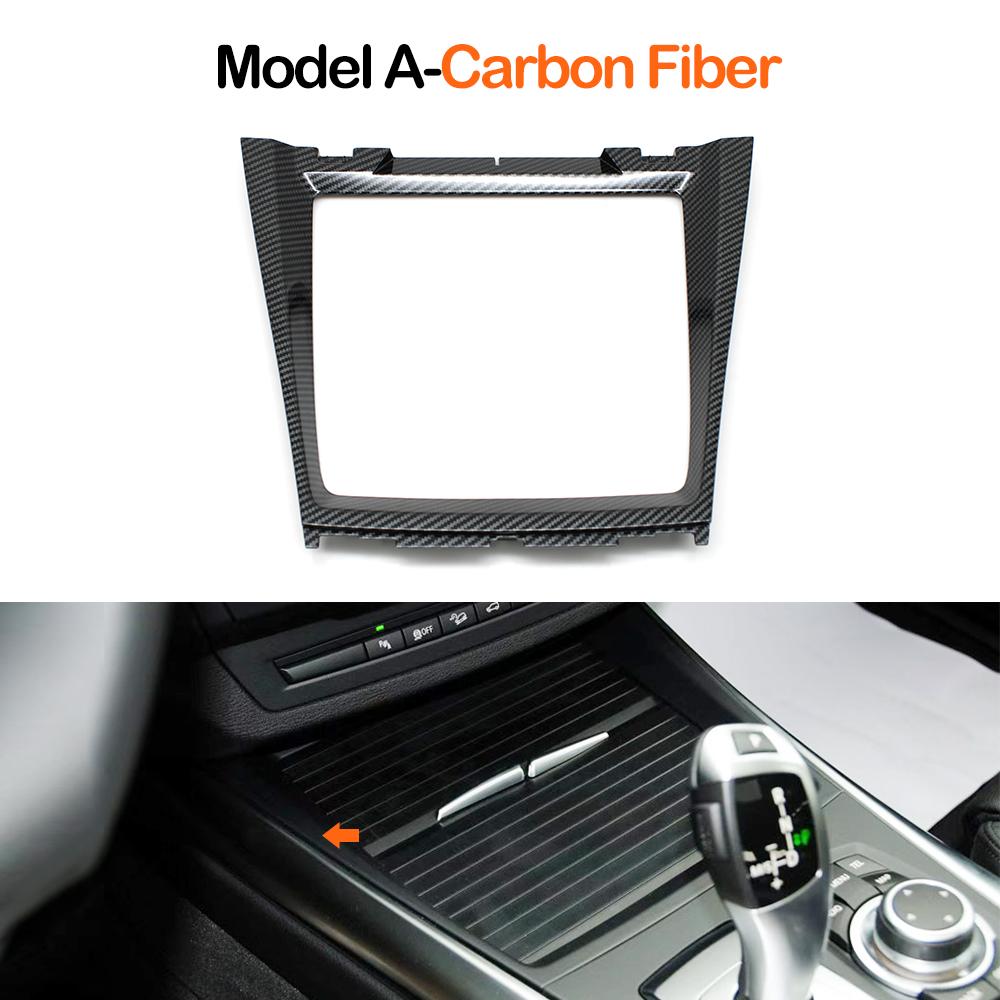 Car Front Center Console Panel Cover Water Cup Holder Decorative Panel Bezel For BMW X5 X6 E70 E71 E72 51166956756 51169129401