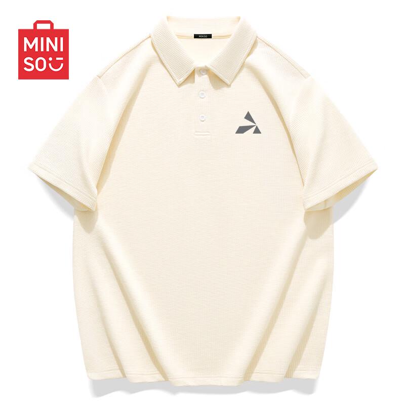 MINISO Men s Summer Heavyweight Waffle Knit Polo Shirt L