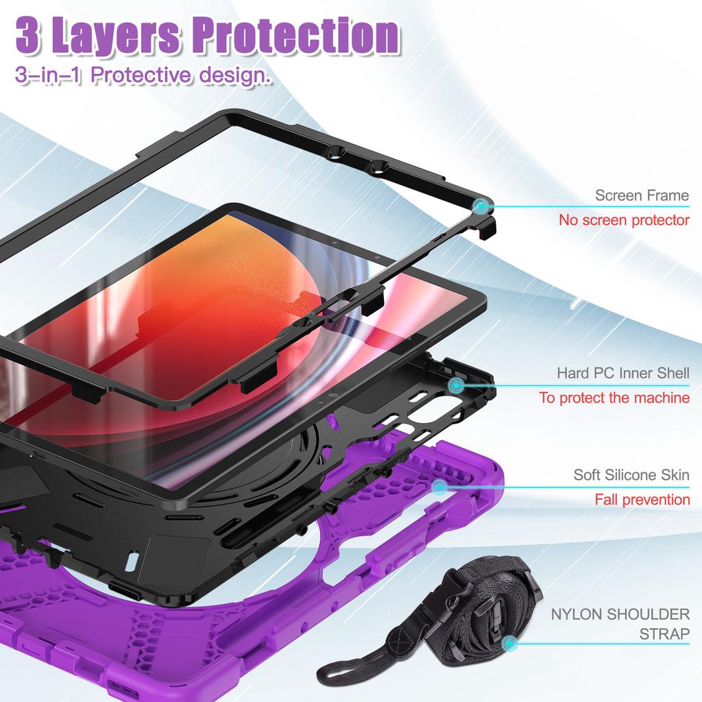 Case Universal For Galaxy S10 Lite S9 FE S8 S7 SM-X400 X406 X520 X526 X510 516 X710 716 X700 X706 T870 T875 Rotating Stand Cover