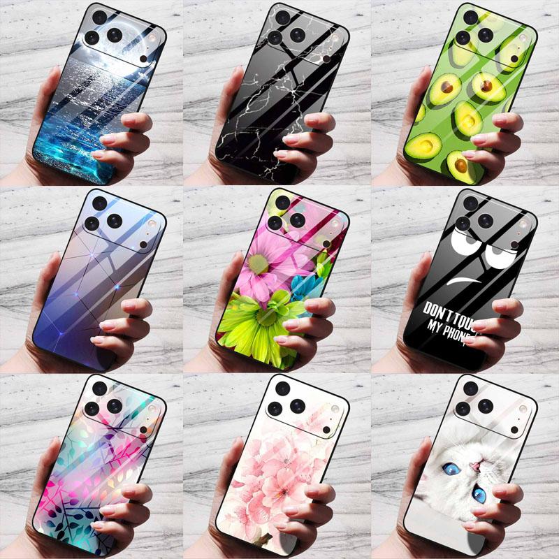 Cartoon Patterns Case For iPhone 17 Pro Plus Capa 17 Pro Max Bumper Luxury Tempered Glass Hard Back Cover iPhone17 Air Funda