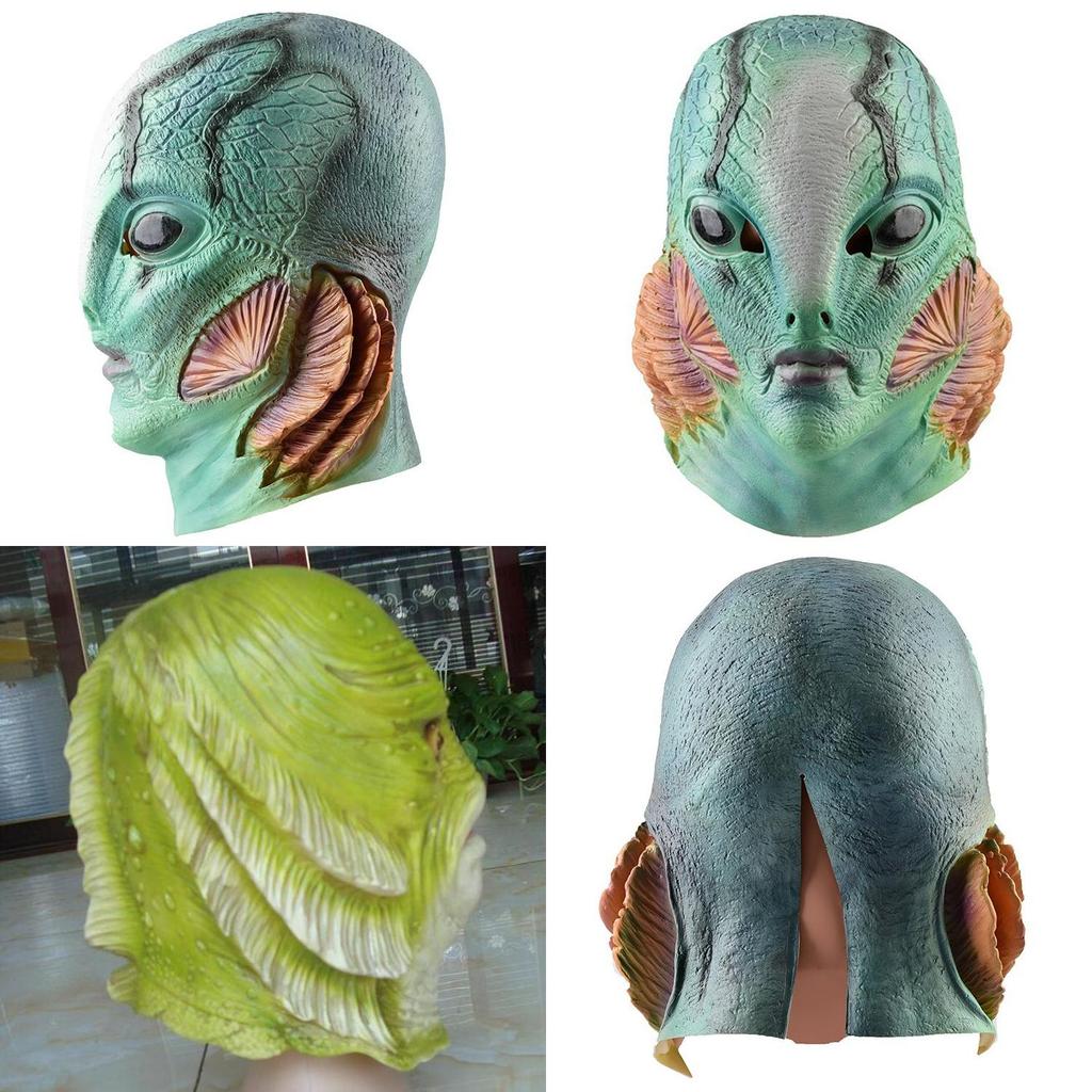 Monster Human Fish Head Mask With Latex Material For Role Play And Festival Costumes