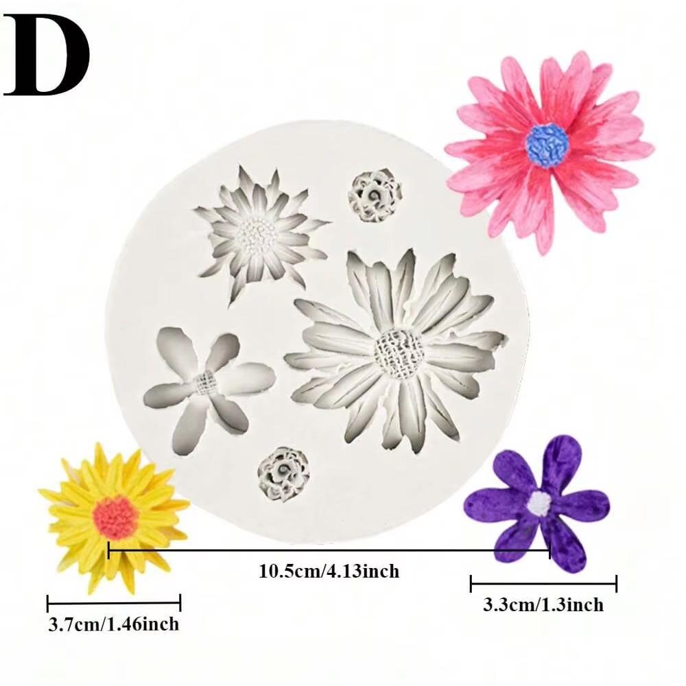 Non Stick Daisy Flower Silicone Mold Chocolate Fondant Soap Resin Ice Cube Jelly Baking Cake Decoration DIY Handmade Crafts