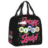 Bolsa de almuerzo térmica aislada personalizada para amantes del juego Bingo Queen, contenedor de almuerzo reutilizable para mujer, caja de alimentos multifunción para picnic al aire libre