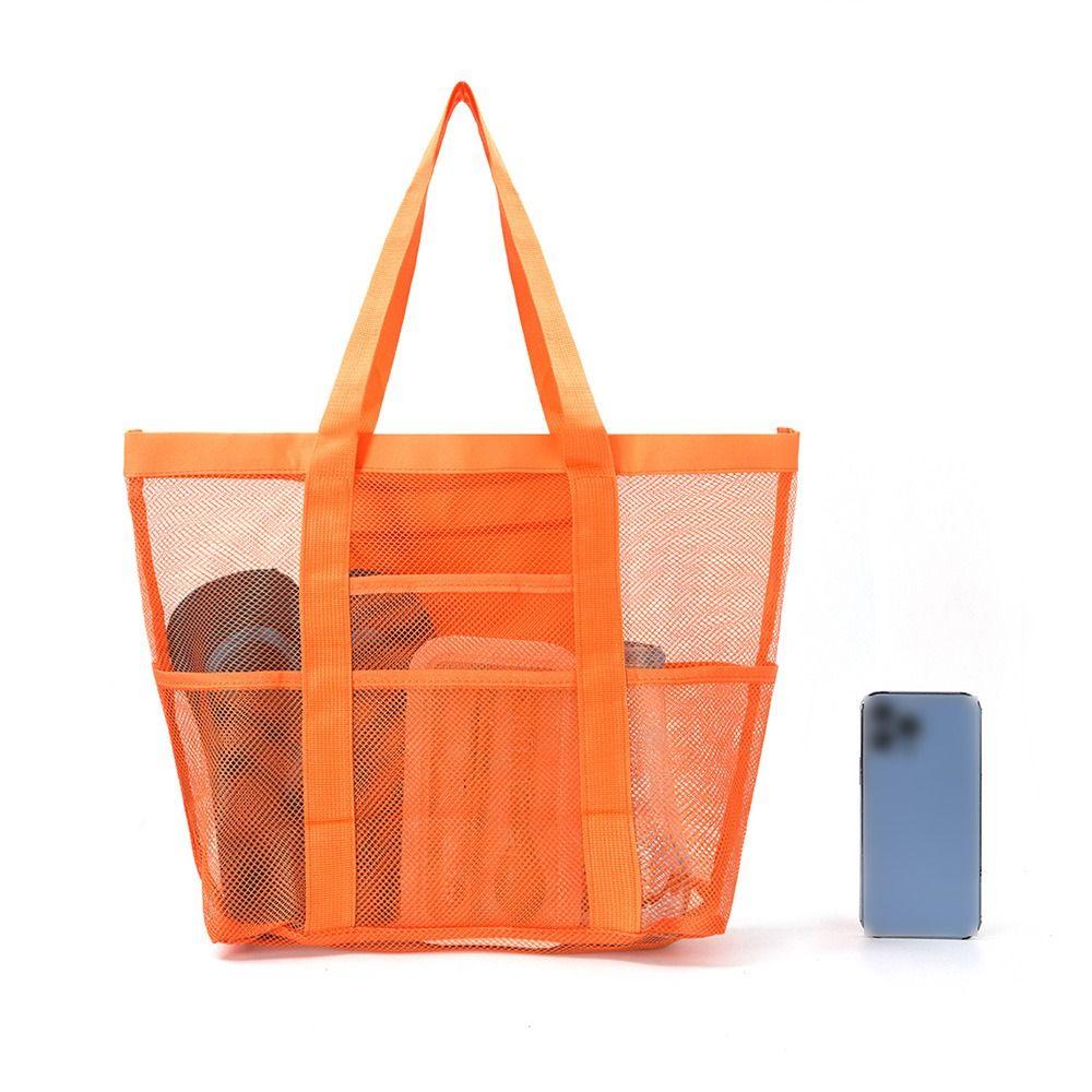 Breathable Mesh Shower Tote Bag Large Capacity Sand Toys Collector Beach Storage Bag  Outdoor