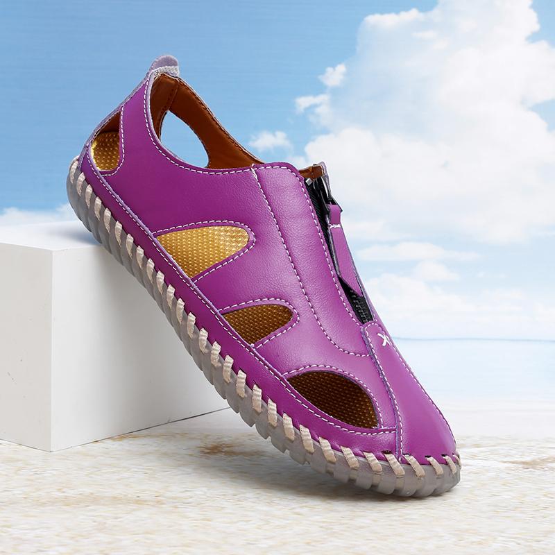 Women's Leather Sandals Casual Shoes Summer Beach Sandals