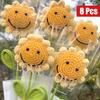 8pcs Artificial Sunflower Hand-Woven Bouquet, Teacher's Day Gift, Mother's Day Gift, Home Decoration, Desktop Decoration, Flower Decoration