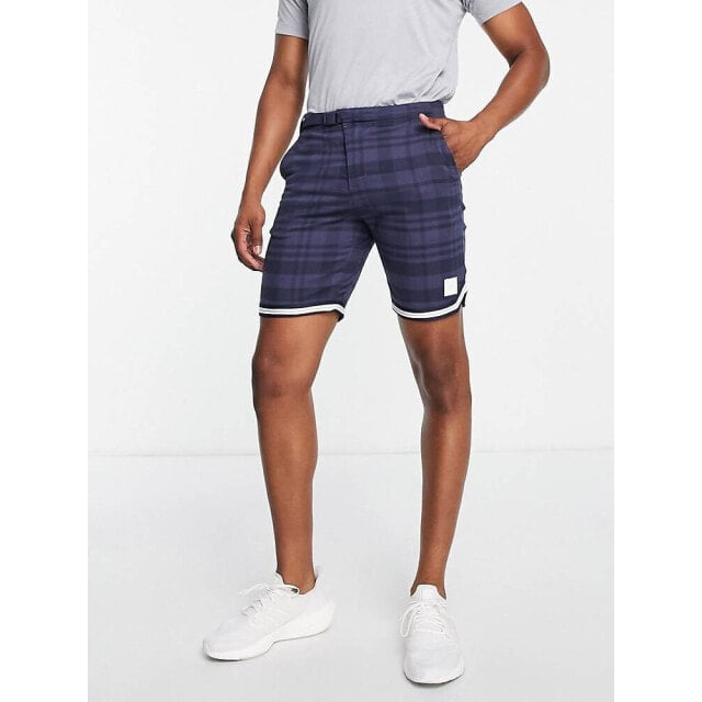 

Темно-синие шорты в клетку adidas Golf Adicross The Open