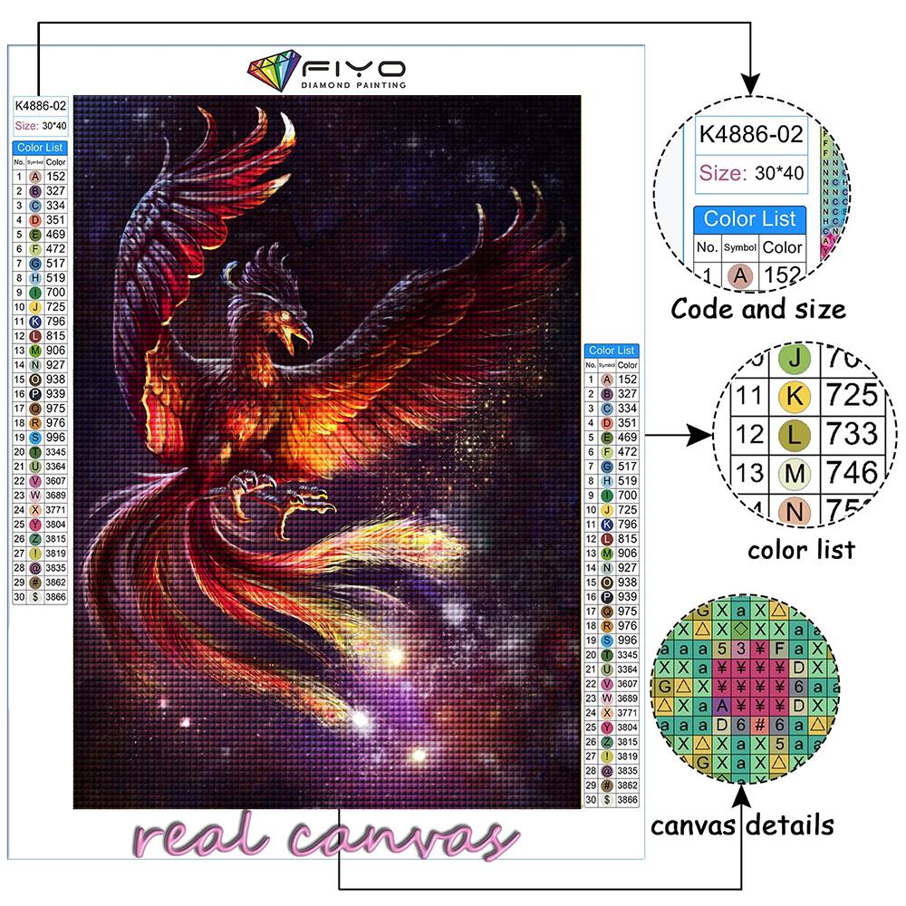 Full 5D Diy Diamond Painting Mythical Beast Phoenix  5D Diamond Painting