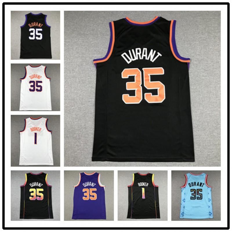 Mens Phoenix Suns 35 Kevin Durant Basketball Jersey Embroidered Cotton Sportswear Practice Game Casual Wear